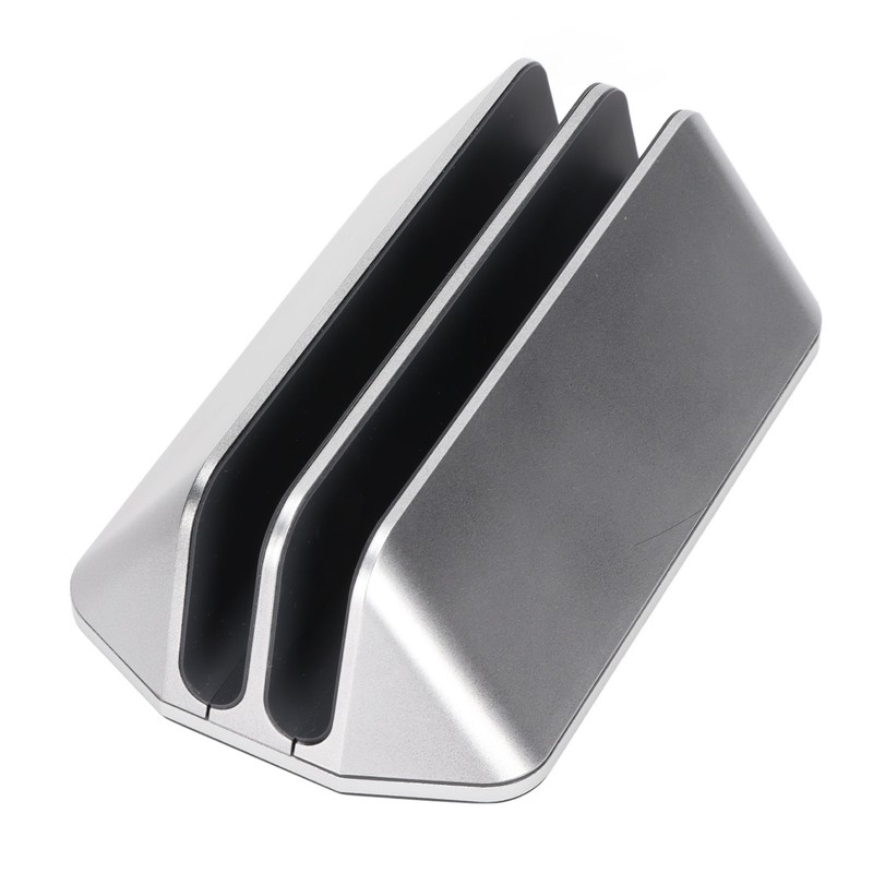 Dual Laptop Stand Vertical 3D Curved Appearance Aluminum Alloy Adjustable