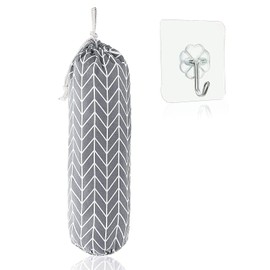 Kettion Grocery Bags Holders, Reusable Wall Mount Plastic Sack Holder, Carrier Hanging Loop Washable Shopping Bag Storage Dispensers, Garbage Bag Organizer with Drawstring for Home Kitchen Supplies