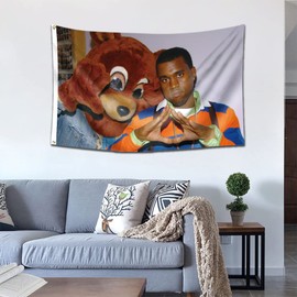 Kanye Bear Flag,3x5 Funny House Banner with 2 Brass Grommets for College Dorm Decor, Outdoor, Gift, Indoor, Garage, Home,House