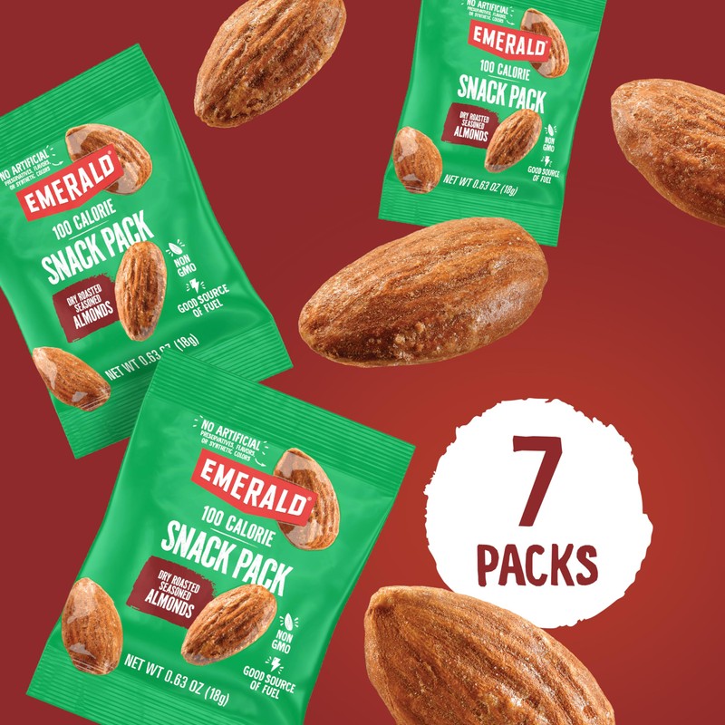 Emerald Nuts, Dry Roasted Almonds 100 Calorie Packs, 0.63 Ounce