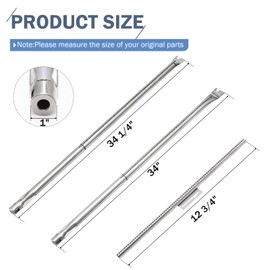 Criditpid 67722 3 Burner Tube Set Replacement for Weber Genesis 300 Series E310 E320 EP310 EP320 S310 S320 (2007-2010) with Side Control Knobs, 34-1/4" 304 Stainless Steel Grill Burner for Weber 67820
