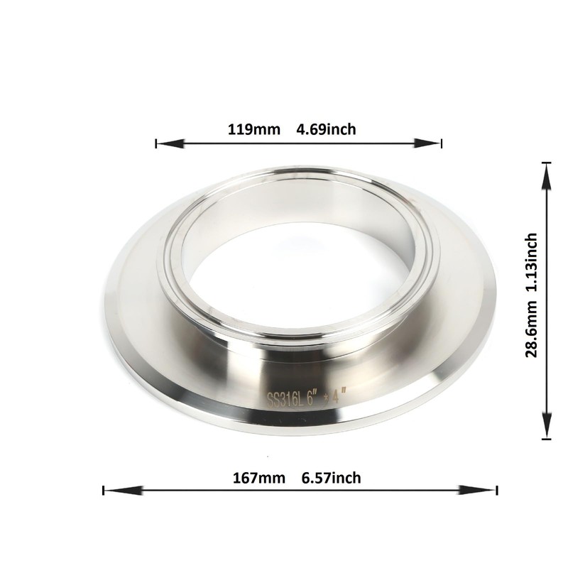 QMINOX 6 Inch × 4 Inch Sanitary Fitting End Cap