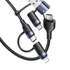 P4Y US-SJ547 kompatibel mit Lightning+TypeC+MicroUSB kabel zu USB-C Schnellladung 60W
