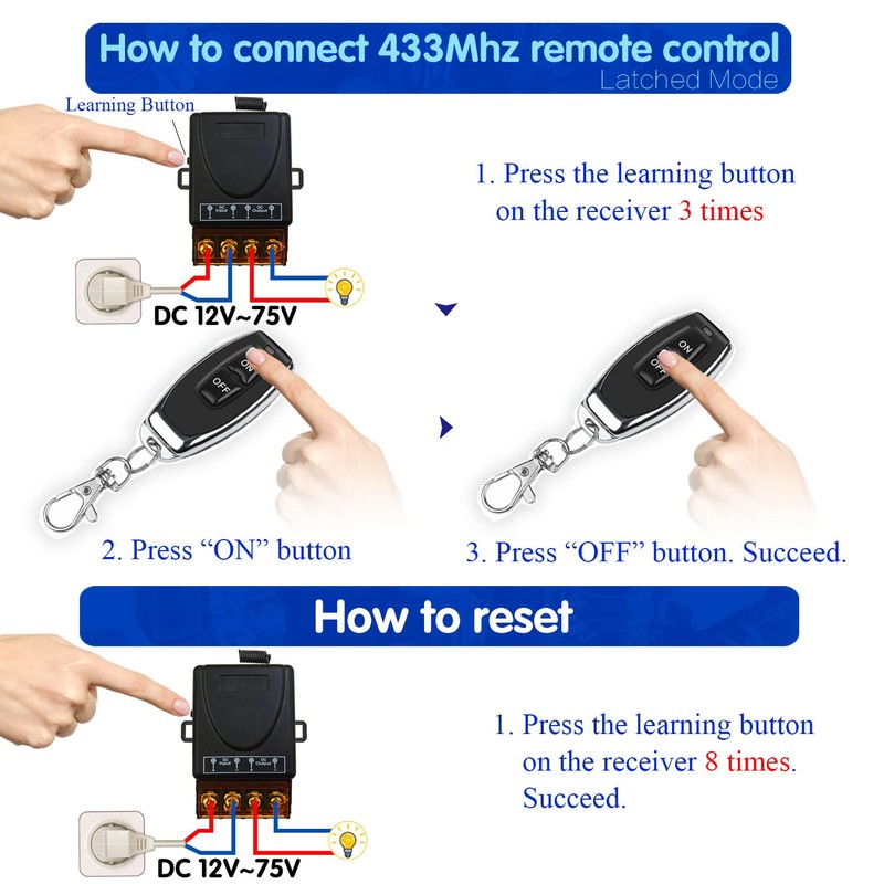 DieseRC 433Mhz Wireless Remote Control Switch Radio Control DC 12V