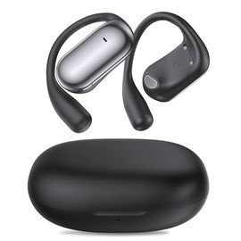 EUQQ Ultra Open-Ear-Headphones - Bone Conduction Earbuds with Open Air Ergonomic Fit, Old Black