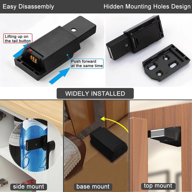 Magnetic Push to Open Cabinet Hardware CBRIVE 4Pack Heavy Duty