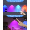 WILLED Rechargeable RGB Puck Lights with Remote Control, 1200mAh Battery