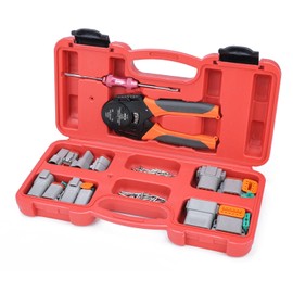 iCrimp PC-IWD16 Deutsch Crimping Tool Kit with Deutsch Crimper for AWG 14-18 Solid Contacts, DT Connectors in 2,3,4,6,8 and 12 Pin Configurations, 105 Pieces Automotive Electrical Wiring Tool Kit
