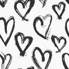 Wallderful Black and White Wallpaper Modern Scrawl Heart Wallpapers Peel