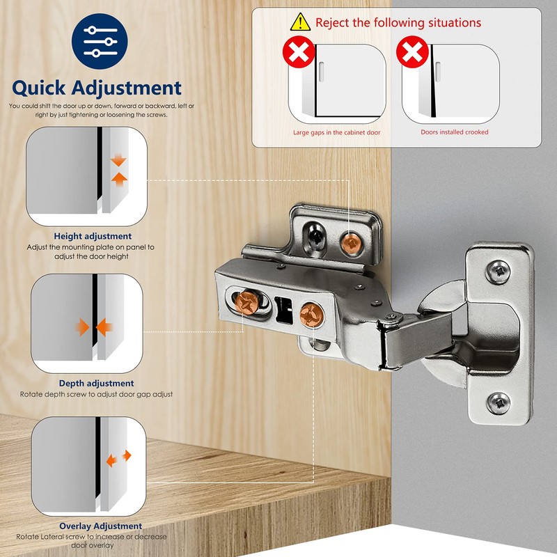 Ravinte 10 Pack 5 Pairs European Kitchen Cabinet Hinges Soft