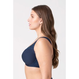 Miss Mary of Sweden Minimizer Underwired Bra Cotton Now Flatcup Blue