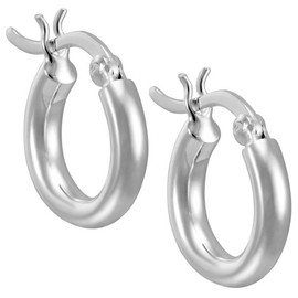 Vinani Women's Folding Creole Earrings Shiny 925 Sterling Silver Earrings Cerium