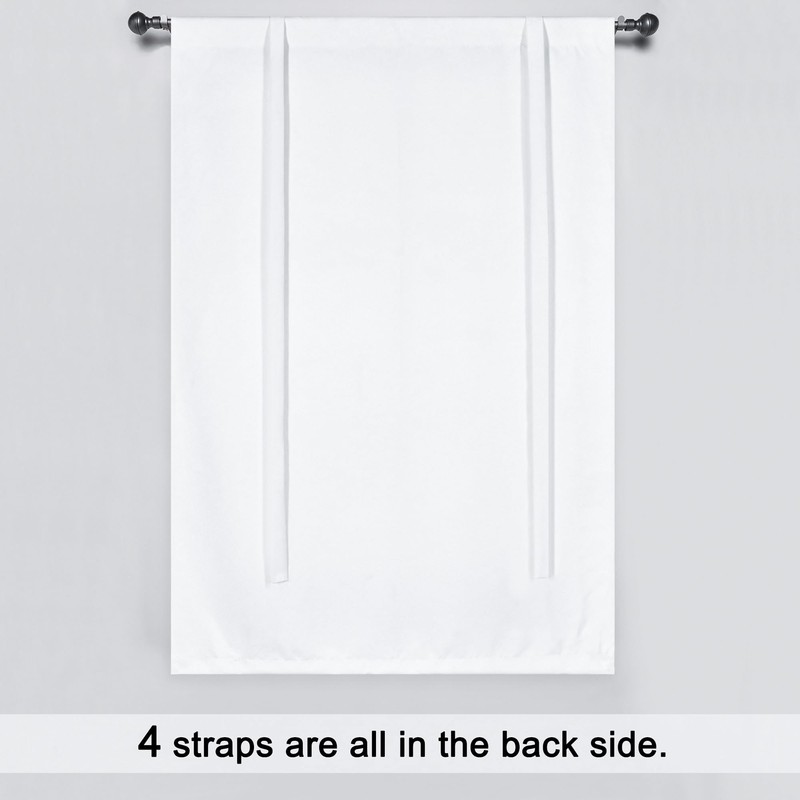 DONREN Pure White Curtain Thermal Insulated Tie Up Window Shade