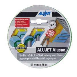Alujet Alusan Tape for Airtight Bonding of Vapour Barrier Films to Penetrations and Overlaps, Sealing Tape for Vapour Barrier, 60 x 25 cm