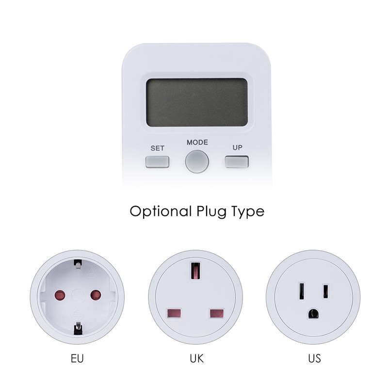 LCD Display Electricity Usage Power Meter Socket Energy Wattage KWH