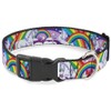 Cat Collar Breakaway Unicorns in Rainbows Sparkles Purple 8 to