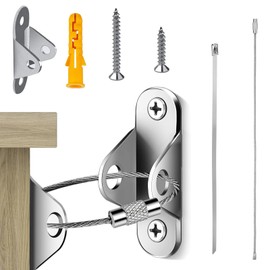 Leogony 3 Sets of Furniture Wall Anchor Tool, Anti-Tip Furniture Straps for Baby Proofing