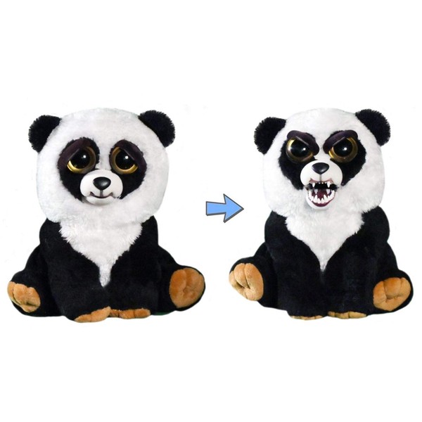 Feisty Pets Black Belt Bobby Plush Stuffed Panda That Turns Feisty with a Squeeze