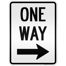 One Way Sign with Right Arrow, One Way Traffic Sign, 18"x24" 0.80 Reflective Aluminum, Indoor/Outdoor Use, USA MADE By My Sign Center