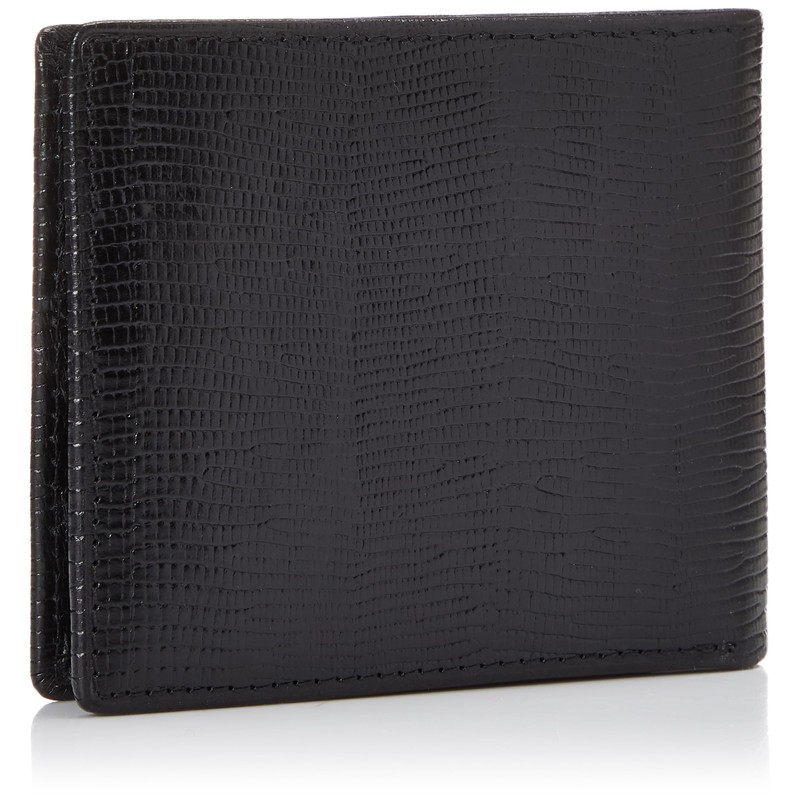 GORBE 1074 Italian Leather Smart Bifold Wallet, Black