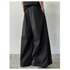 OYOANGLE Men's Baggy Wide Leg Pants Zipper Fly Pleated Trousers