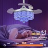 Zynfandor 30" RGB Crystal Retractable Ceiling Fan with Light Dimmable
