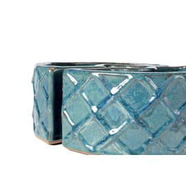 Alfresco Home Cobblestone Umbrella Planter, atlantis blue