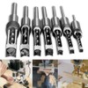 SaferCCTV 6Pcs Wood Square Hole Drill Bits Mortising Chisel Set,