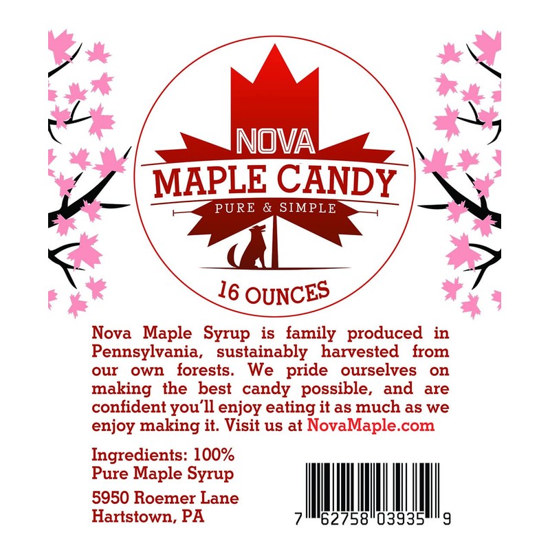 Nova Maple Candy - Pure Maple Syrup Sugar Leaf Candy