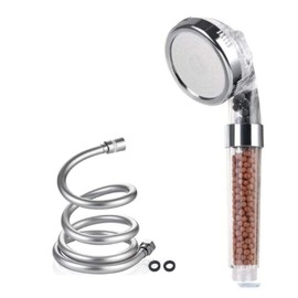 Filtered Shower Head with Handled by MineralStream, High Pressure Water Saving Shower Head with Hose and Filter Beads for Hard Water with Rainfall, Jet and Massage settings