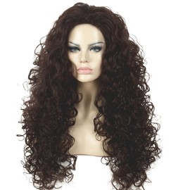 Wiginway Long Curly Afro Dark Brown Synthetic Wig Women's Wigs (2-33)