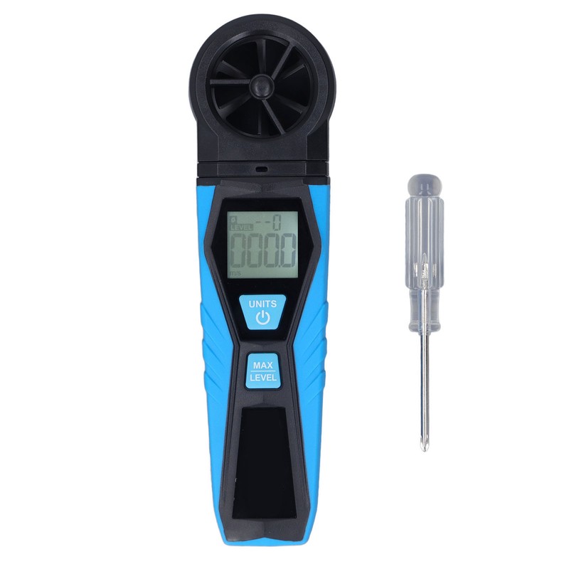 Handheld Anemometer 180° Fan Rotation LCD Digital Display Temperature Humidity