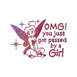 You Just Got Passed by A Girl Vinyl Sticker Auto Car Truck Wall Laptop | Pink Holographic | 6" x 4"