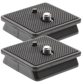 SUPVOX 2pcs 41mm Quick Release Plate for Camera Tripod Mount, Abs and Metal, 1/4 Inch Screw, Durable and Anti-Slip, Black