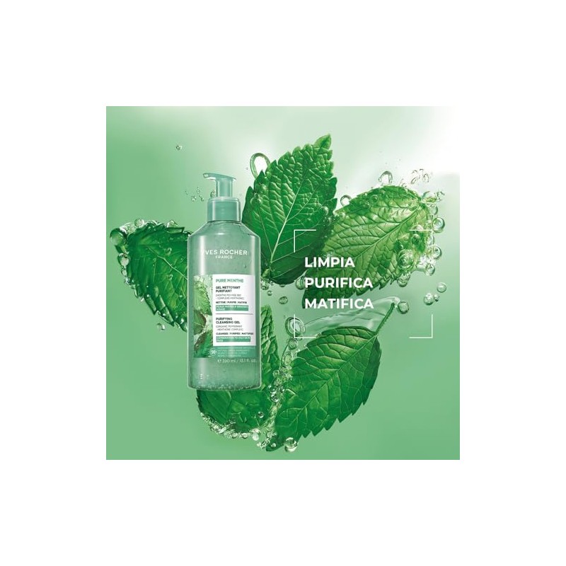 YVES ROCHER - Pure Menthe Limpiador Facial en Gel, Purifica