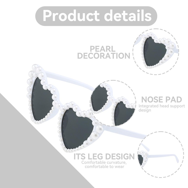 BinXiaoQin 1 Piece Heart Sunglasses, White