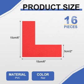PATIKIL 5S Location Marking Corner, 16 Pcs 15 x 15 x 5 cm PVC L-Shape Floor Marking Tape Workplace Floor Organization Markers for Office Warehouse Desk Table Top, Red