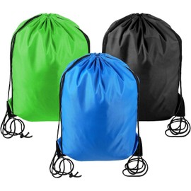 MEETOZ 3PCS Drawstring Bags PE Bags Drawstring Gym Bag, Cinch Sack Pack Storage Knapsack Polyester Gift Bags Sports Drawstring Bags for Sports, Gym, Travel, Swimming, Beach ﻿