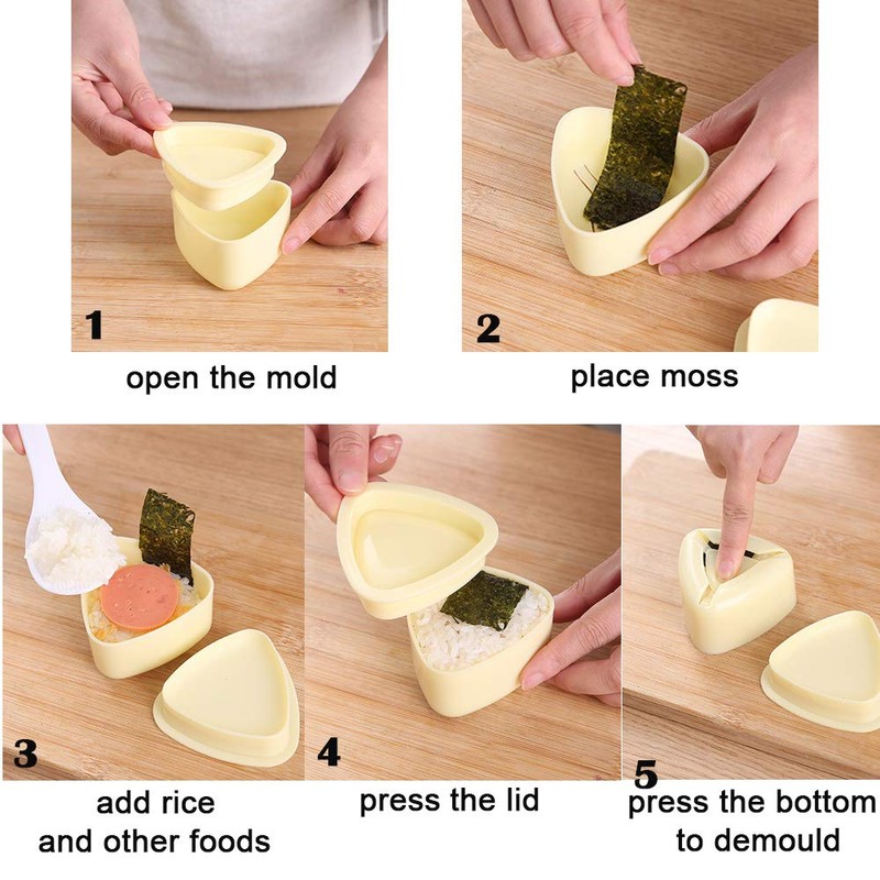 DIMVKA Onigiri Mold, 2 Pack Rice Ball Mold, Triangle Sushi