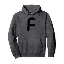 Creative Bold Black Letter F - Design - Alphabet - Marker Pullover Hoodie