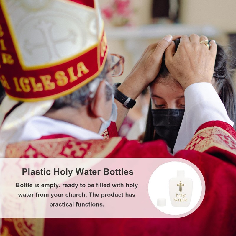 Mobestech 6Pcs Easter Holy Water Bottles Plastic Containers for Baptism