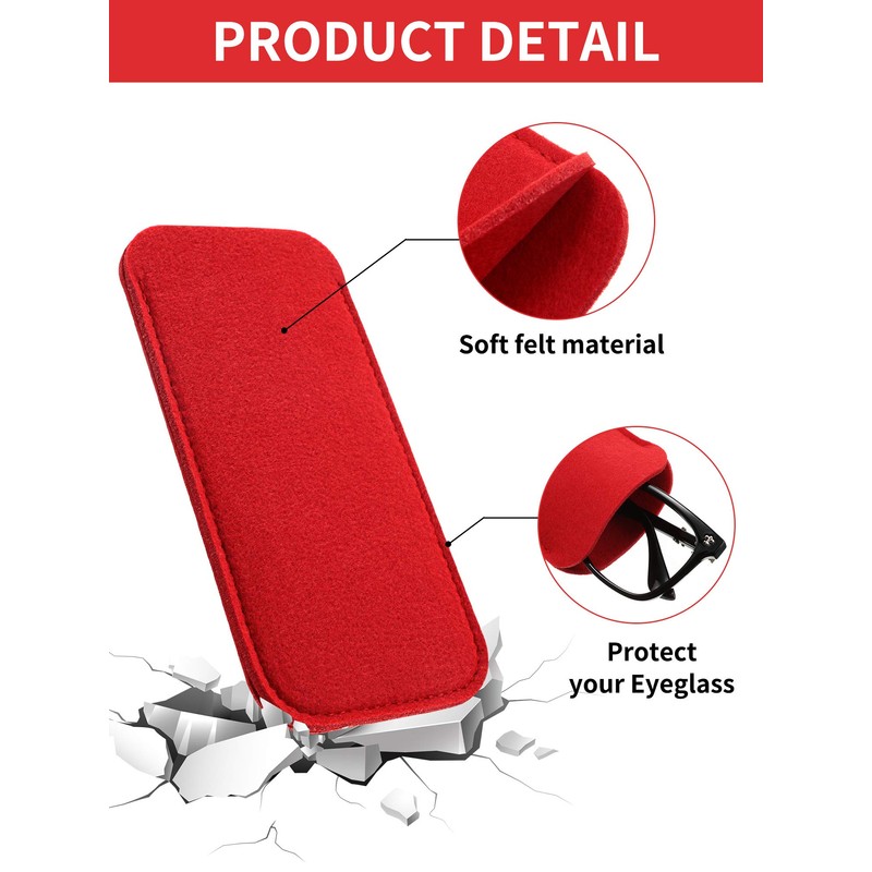 Frienda 7 Pack Soft Eyeglass Cases Reading Felt Glasses Case