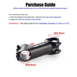 Bike Stem 31.8 Bicycle Stem 35 Degree, Handlebar Riser Extender for Road Bike, Mountain Bike, MTB, BMX, Fixed Gear Bike (Only Fit 1.25"/31.8mm Handlebar) (31.8 x 80mm)