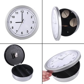 Hidden Compartment Wall Clock Safe, Wall Quartz Clock Diversion Safe, Hidden Secret Wall Clock Safe Container for Money Stash Jewellery Valuables Cash Storage