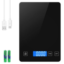 ORIA Digital Kitchen Scale, 15kg/33lb Food Scale, 1g Precise Graduation, Waterproof Tempered Glass Platform, High Accuracy Multi-Function Scale for Cooking Baking (Black)