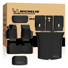 Michelin Premier Series Frunk & Floor & Backrest & Upper Baúl & Lower Trunk Mats para Tesla Model Y Juniper, 5 plazas, todo tipo de clima, ajuste personalizado, duradero, no apto estándar o 7 plazas