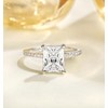 TIGRADE 4CT Engagement Ring for Women Radiant Cut Cubic Zirconia