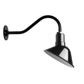 The Venice Gooseneck Sign Light | Restaurant or Accent Wall Light | Shines Light Back Towards The Wall | Barn Lighting Style for Your Modern Farmhouse (16" Gooseneck, Black)