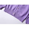 SMILING PINKER Little Girls Crewneck Cardigans Button Knitted Uniform Sweaters(4-5T,Purple)