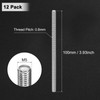 M METERXITY 12-Pack Fully Threaded Rod, M5x100mm 304 Stainless Steel
